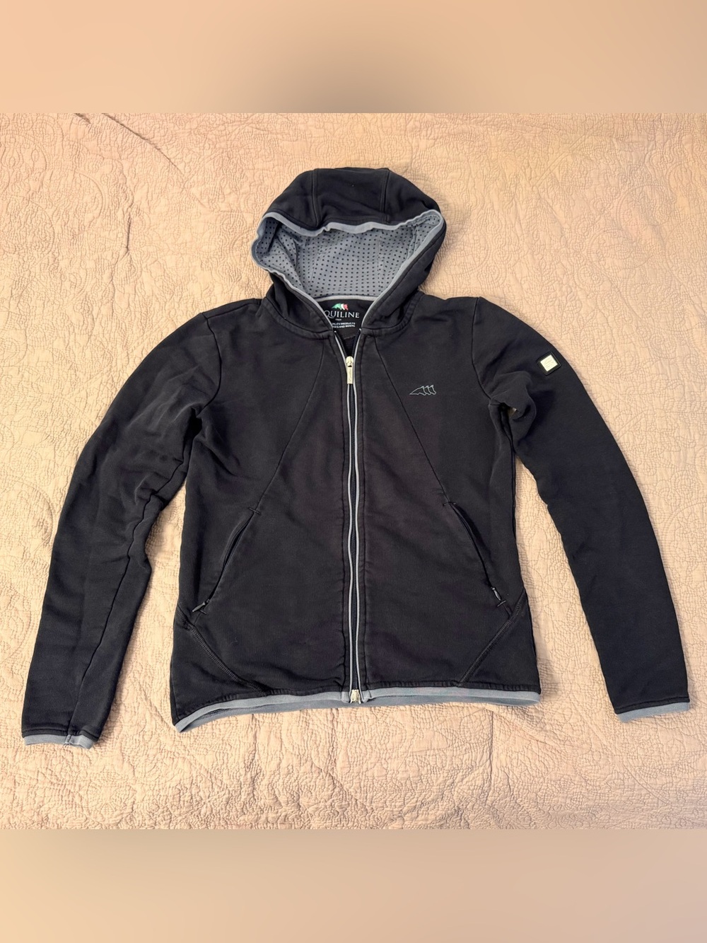 Equiline Italia Black Zip Up Sweatshirt Hoodie Women’s Size XS